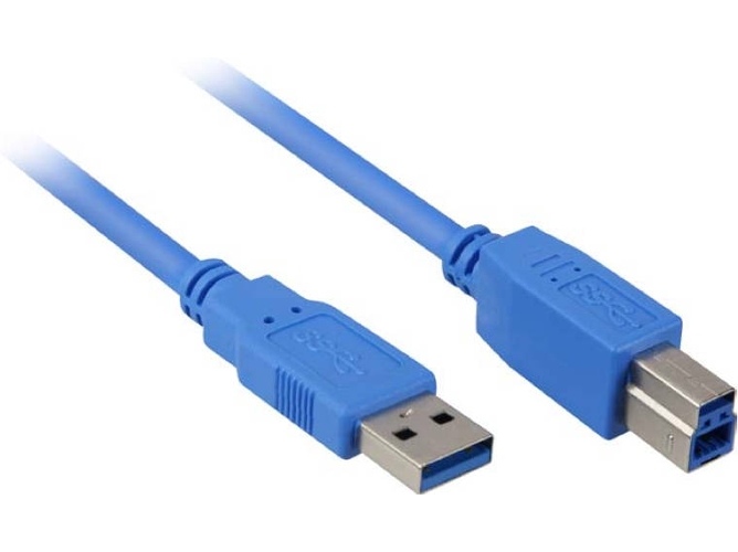Cable USB SHARKOON (USB - USB - 2 m - Azul)