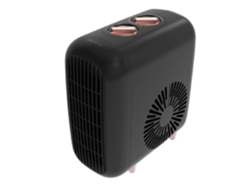 Calefactor de mesa cerámico Cecotec Readywarm 600 Lagoon negro. 2000 W, 3 modos, 2 niveles de calor, termostato, silencioso.