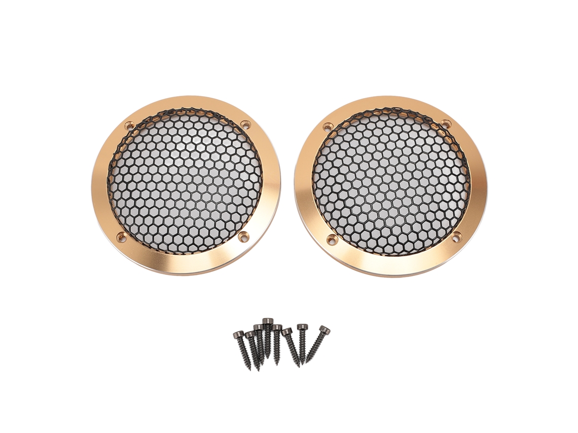 Tapa De Rejilla De Altavoz De Coche De Techo Redonda De Oro De 92 Mm
