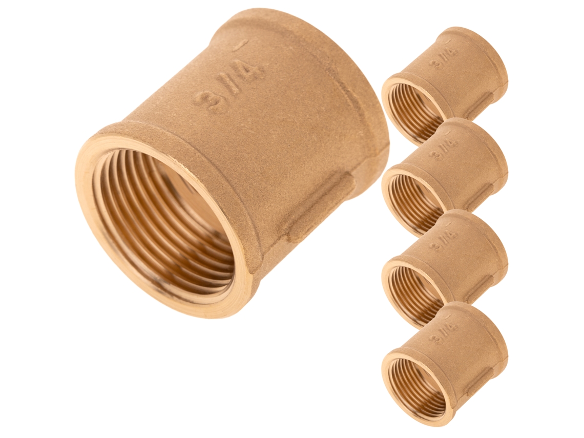 Pack De 5 Unidades De Enchufe Hembra De Latón Zincado 3/4 Para Instalaciones De Agua PRIMEMATIK.COM