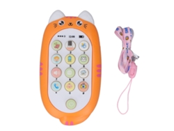 Brinquedo Telefone Infantil Com Luzes Música Efeito Sonoro Para Bebê 1 Ano Laranja
