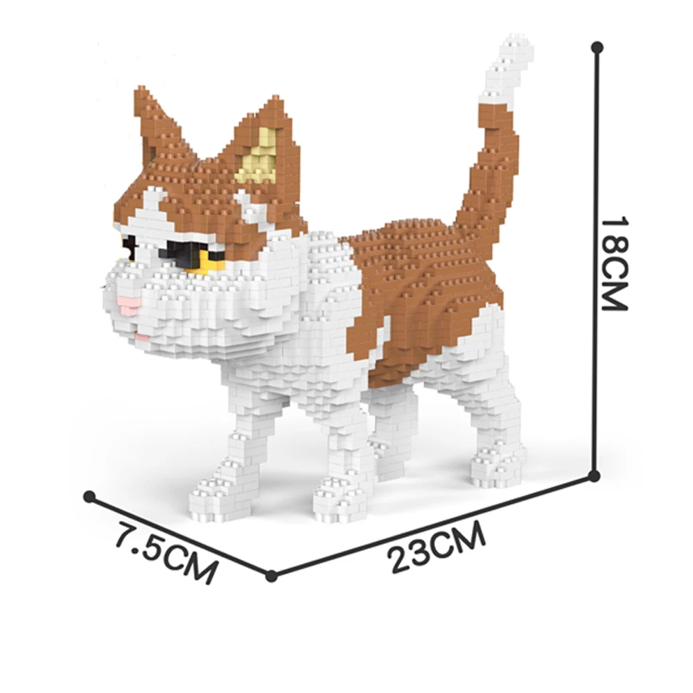 Lindos Bloques De Construcción Con Modelos De Mini Gatos Con Caras Expresivas.
