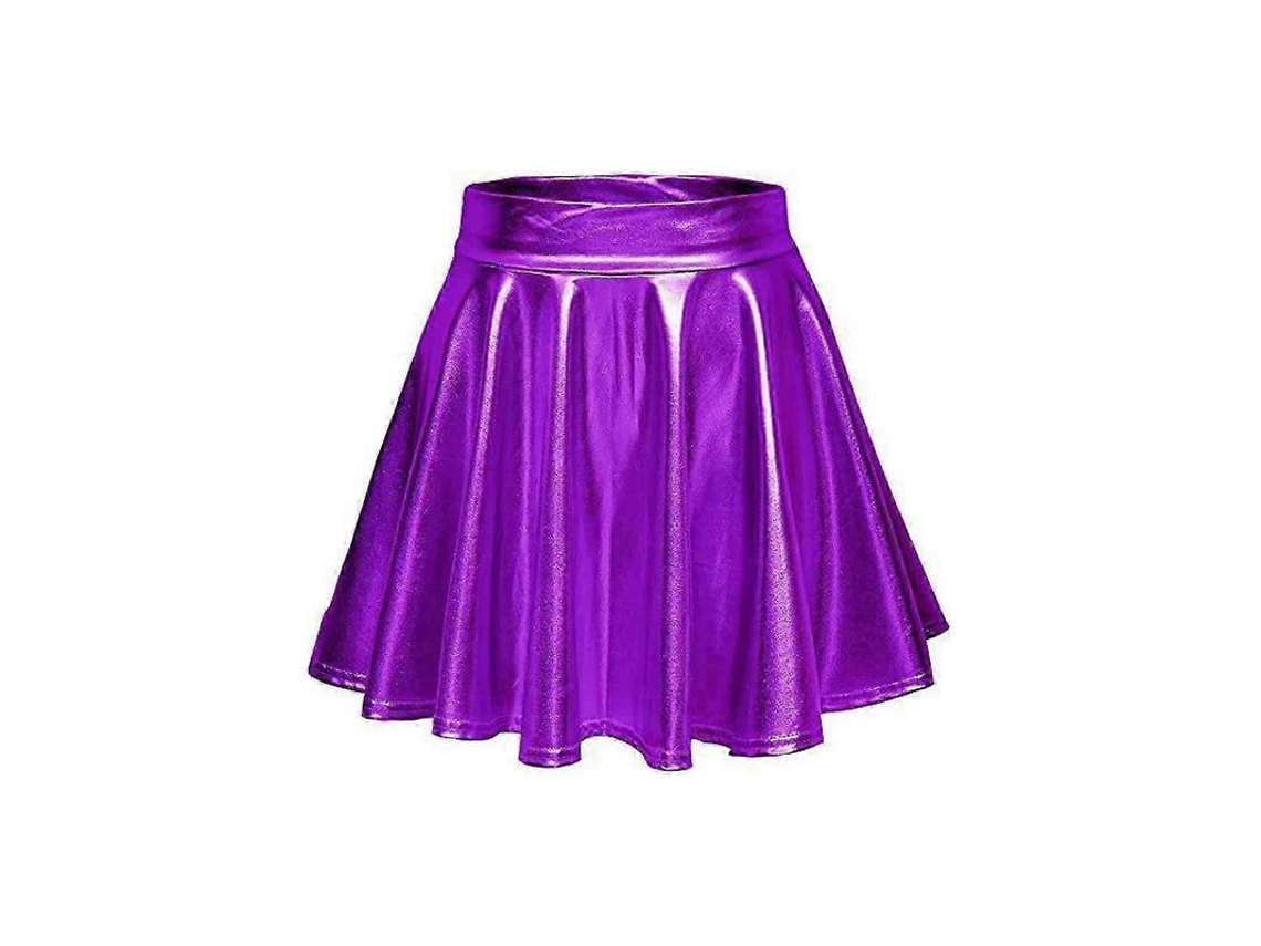 2026-falda Mini Estampada De Metal Alto Talle Volante Para Mujer Tallas S-xl Snngv