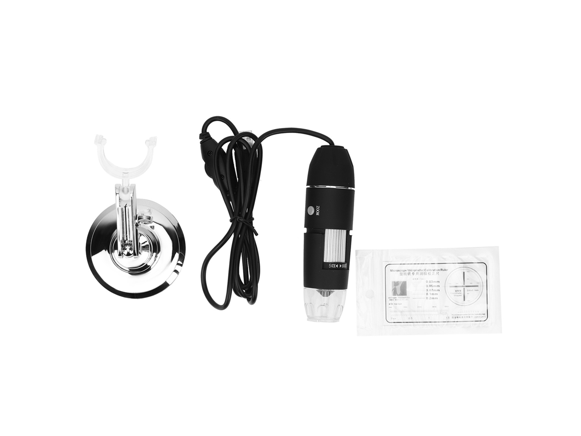 Microscopio Digital Led X4 1600x, Cámara Microscópica Hd Portátil Con Soporte.