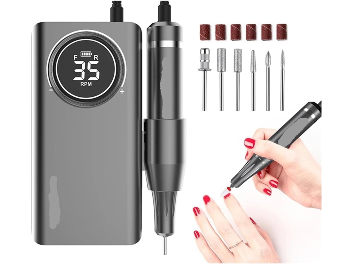 Kit Profesional De Taladro Para Uñas, Lima Eléctrica Portátil, Recargable, 35000 Rpm