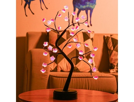 Lámpara LED de cerezo para decoración de luz cálida, lámpara de mesa con corazón para niña, batería USB, luz para vestíbulo, fiesta, boda y Navidad...
