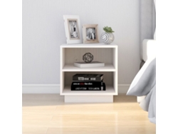 Mesita de Noche 40X34X40 Cm Madera de Pino Maciza Blanco