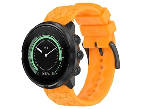 Correa De Reloj Inteligente Para Suunto 9, 24Mm, Patrón De Fútbol, Silicona, Color Sólido, Correa De Reloj Amarilla VENISYMLIS