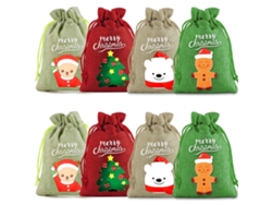 Bolsas de yute para regalo de Navidad Paquete de 8