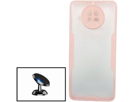 Kit Soporte Magnético + Carcasa Xiaomi Mi 10T Lite 5G PHONECARE Bumper Rosa / Transparente