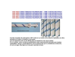 Cuerda trenzada polipropileno  10 mmx  50 mt blanca pp232