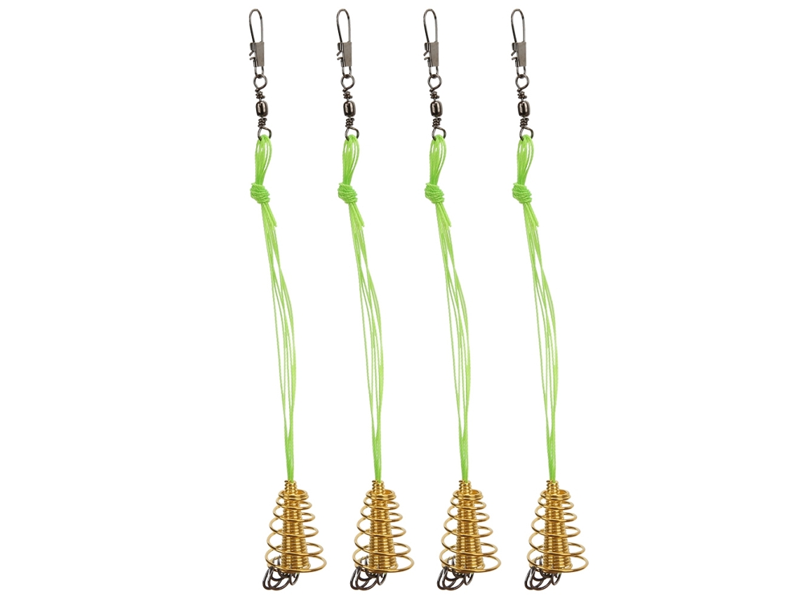 4pcs Isca De Pesca Para Carpa Com Anzol Explosivo E Alimentador Aço Inox 9
