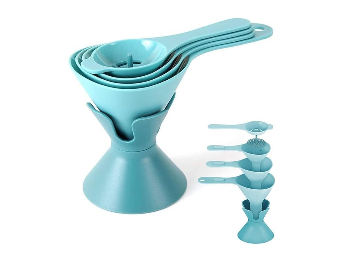 Rebozador de cocina Linjou con asa y recolector extraíble, juego 6 en 1 para llenar botellas, aceite y alimentos líquidos/sólidos.