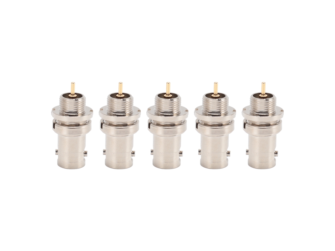 5 Conectores Bnc Hembra Metálicos Profesionales Para Crimpar, Para Probador De Cables De Antenas De Radio Vhf Y Uhf.