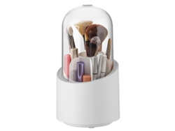 Soporte Para Brochas De Maquillaje Con Tapa, Vaso Giratorio De Acrílico Transparente De 24 Cm.