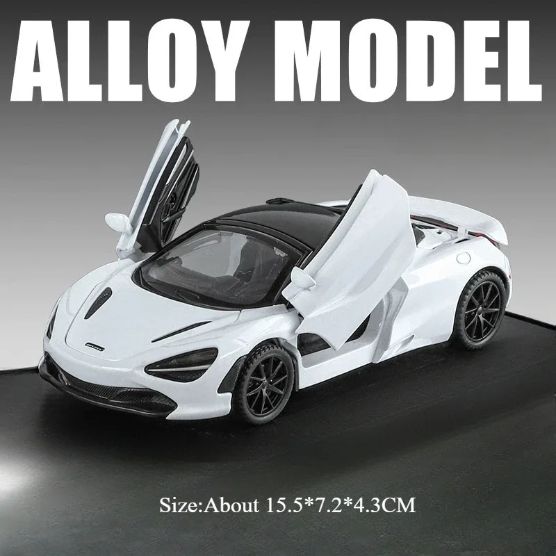 (720s Blanco) Escala 1:32 - Modelo de coche deportivo - Aleación fundida a presión - Neumáticos de goma