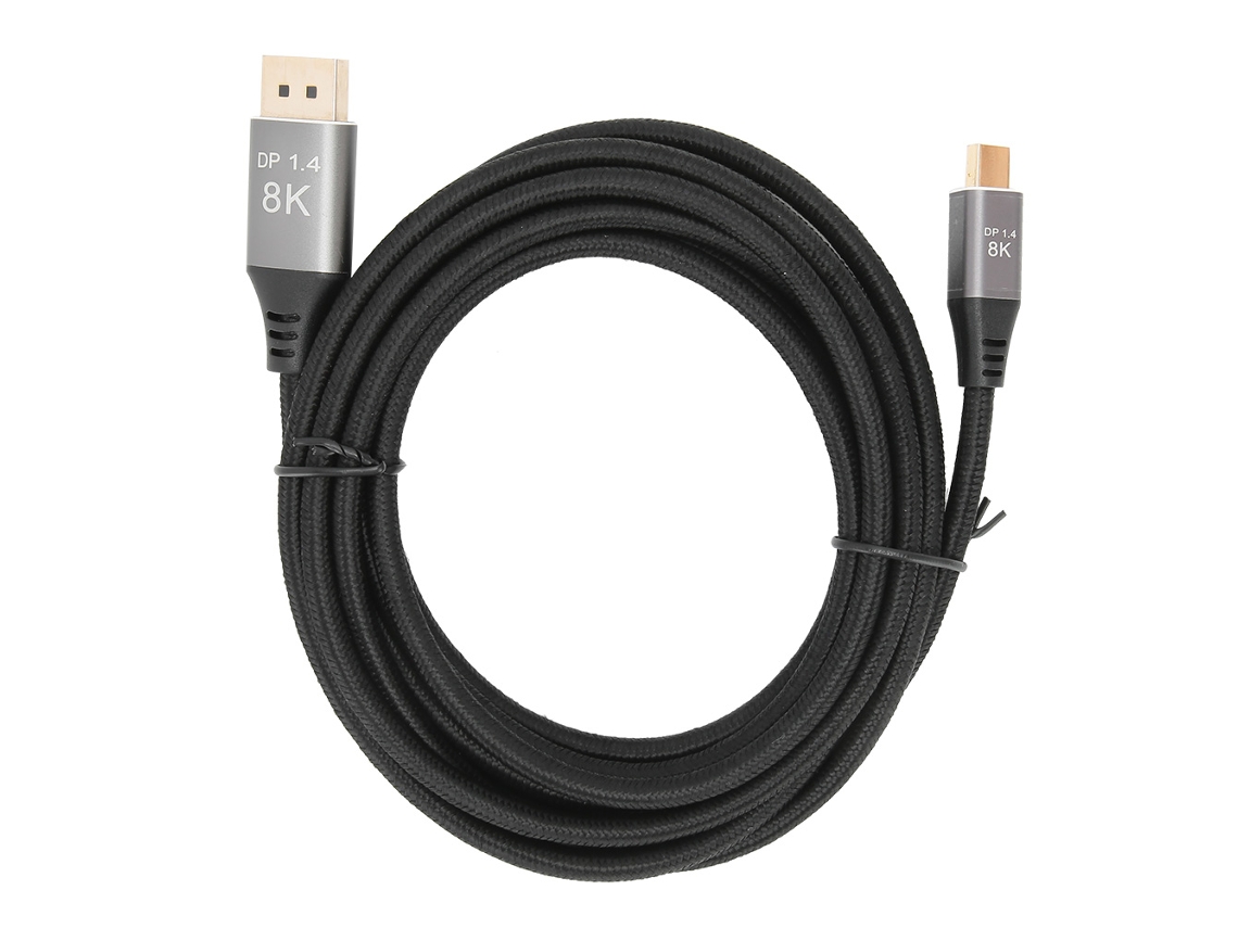 Cable Adaptador Mini Dp A Dp 1.4 8k De Alta Definición, 3 Metros, Para Ordenadores.