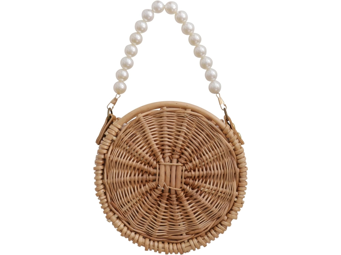 Elegante Bolso De Hombro De Paja Para Mujer, Bolso De Playa De Paja A La Moda Para Viajar.