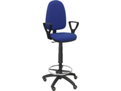 Silla de Escritorio Alta PIQUERAS Y CRESPO Ayna Azul con ruedas de parqué (Brazos fijos - Tejido - Ruedas Parquet)