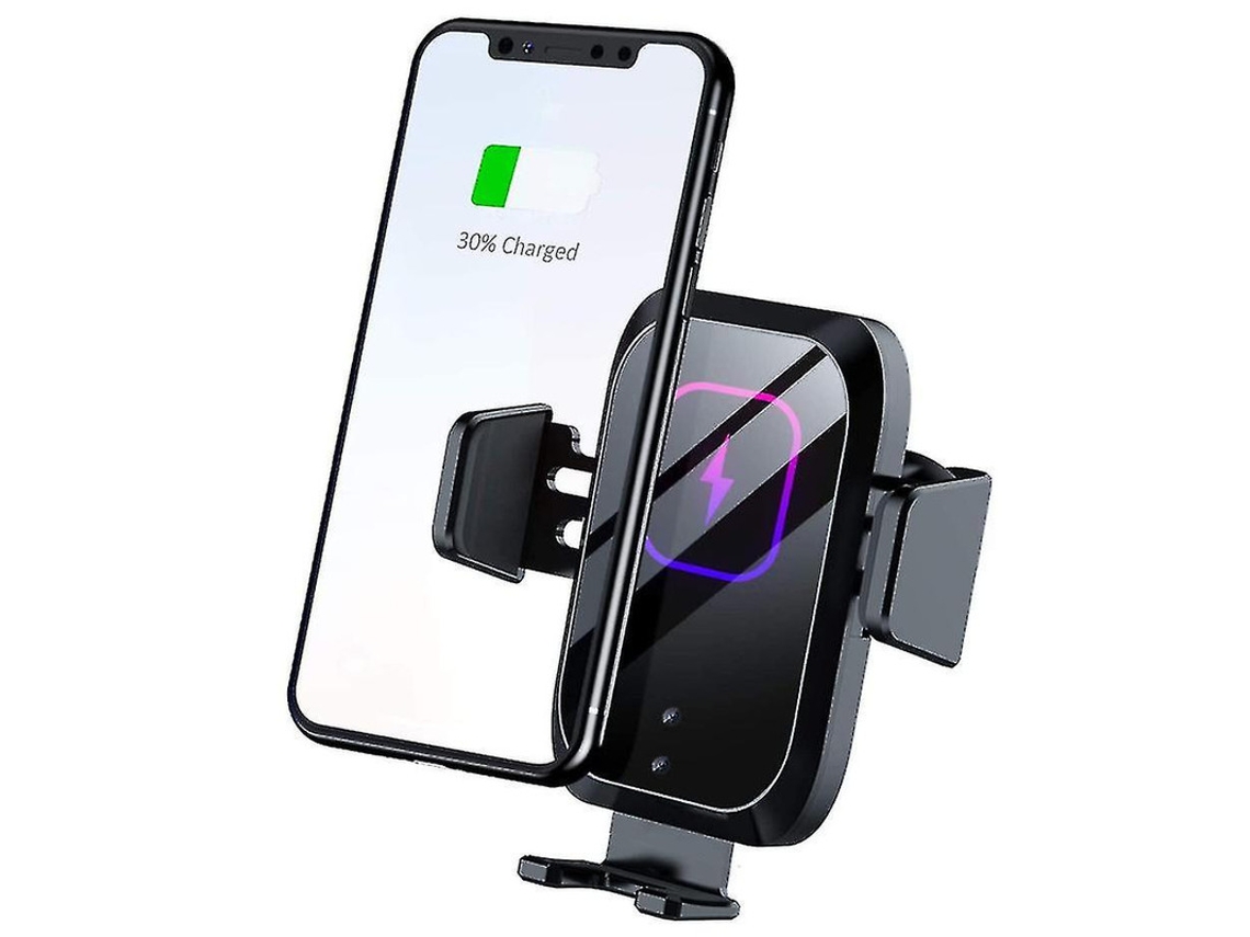 Cargador Carro Qi Fast Auto Para Apple, Samsung Yizhood Seda Negro