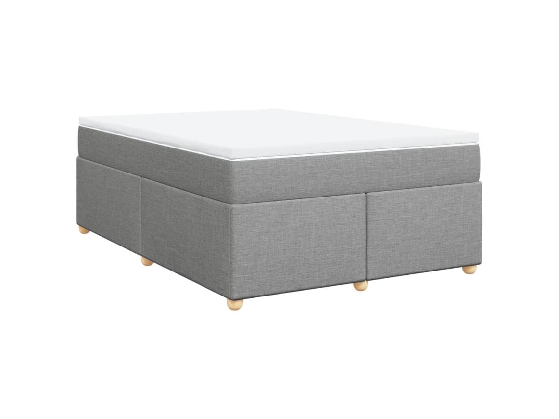 Maison Exclusive - Cama Box Spring Con Colchón Tela Gris Claro 140x200 Cm