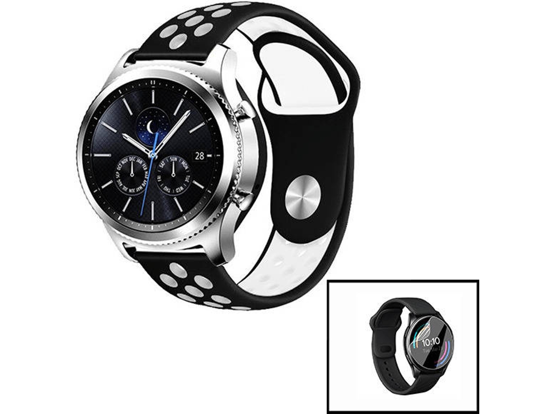 Correa SportyStyle + Protector de Hydrogel PHONECARE para Xiaomi Mi Watch Revolve Active Negro, Blanco