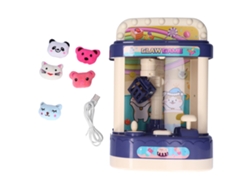 Pequeña máquina de garras ATS para niños con luz y música, juguete de garra para muñecas y dulces, azul