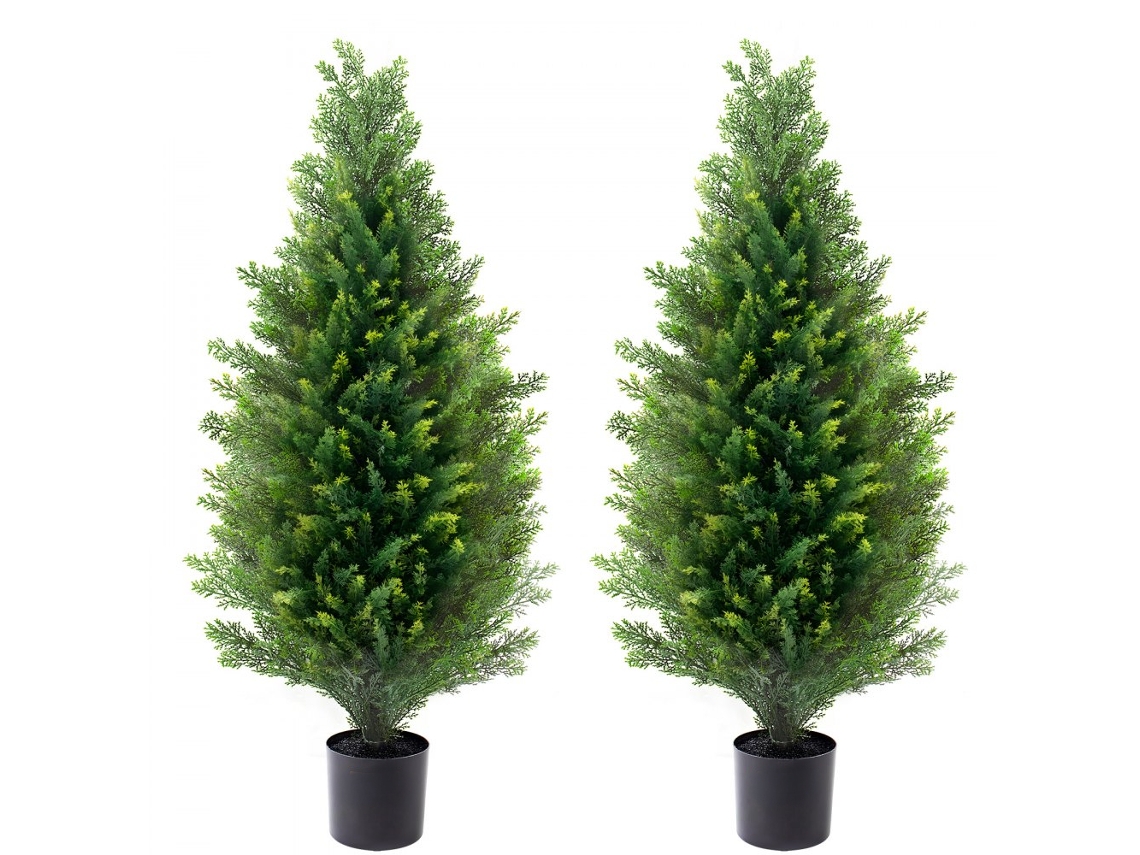 Juego de 2 cedros artificiales de 91 cm para decoración de interiores Tekmaquinas