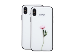 Funda protectora para iPhone X (estampado de flores sobre cristal)