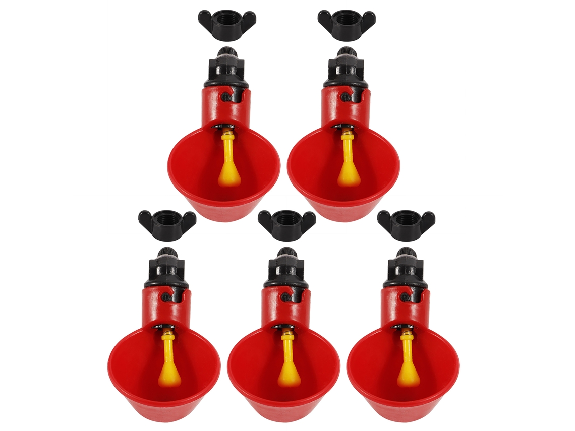 5pcs Bebederos Automáticos Para Pollos Tazas De Agua Bowls (bandeja De Agua Fija Con Tornillo)