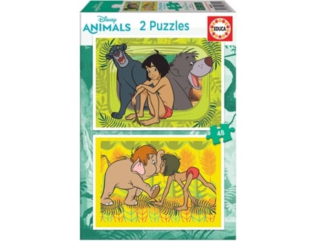 Puzzle EDUCA 2x Puzzle 48 El Libro de la Selva (Edad Mínima: 3 Años - 96 Piezas)