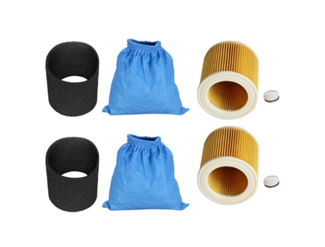 Bolsas de filtro textil, filtro Hepa de espuma húmeda y seca para aspiradora Karcher Mv1 Wd1 Wd2 Wd3