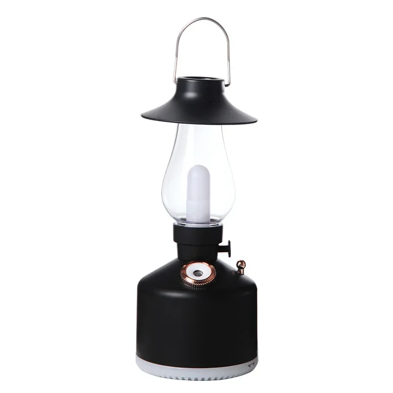 Humidificador inalámbrico con difusor de aroma, dispensador de aceites esenciales recargable y luz de 7 colores. Mdug (negro)