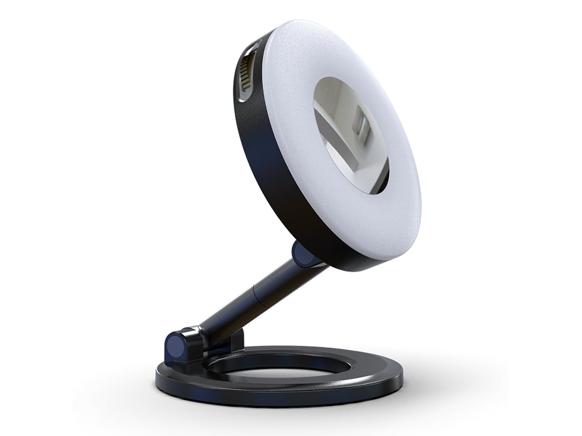 Luz de belleza/fotografía para celular, soporte magnético portátil, luz para selfies/en vivo (negro)