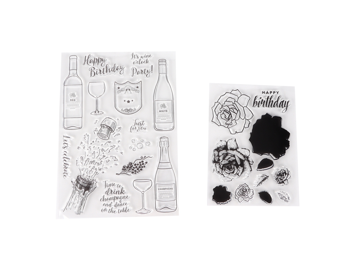 2 Sellos Transparentes Tpr Para Álbum De Fotos, Diario, Tarjetas Y Scrapbooking Diy Accesorios De Manualidades