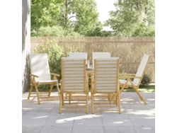 Sillas reclinables/plegables DKD Home Decor con cojines en blanco crema