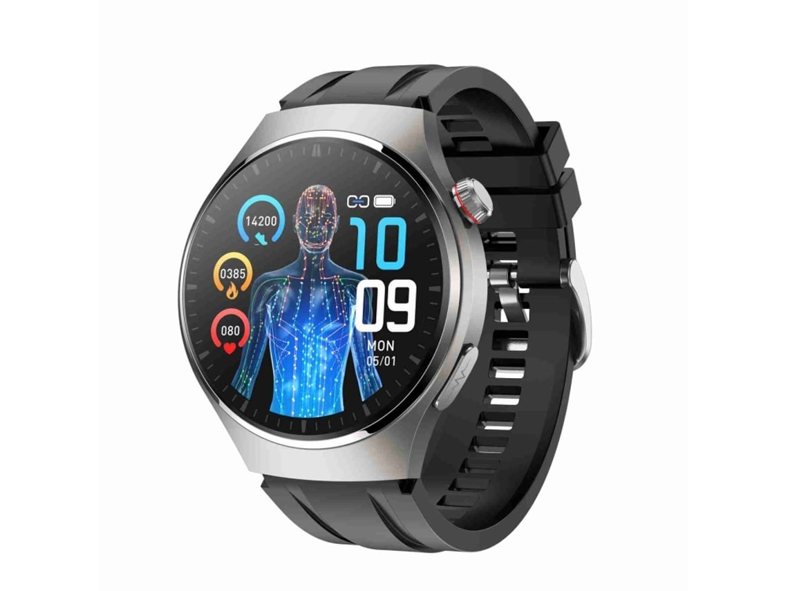 Reloj inteligente AMOLED de 1,43 pulgadas, resistente al agua IP67, con ECG y función de temperatura corporal (plateado)