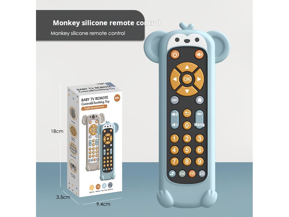 Juguete educativo de silicona para bebé con control remoto para TV, animales de dibujos animados con música, ideal para el desarrollo cognitivo infantil. Aeuzwr