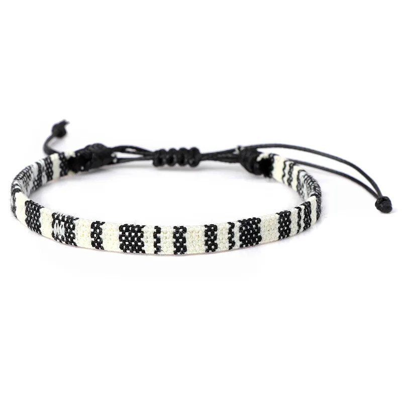 Pulseras de pareja hechas a mano de estilo bohemio con cuentas y detalles trenzados, ajustables. MDUG