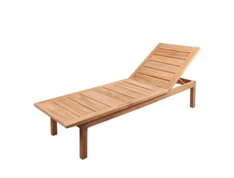 SALENTO - Sillón de teca maciza - Tumbona - Respaldo reclinable en 4 niveles - Sólido y resistente a la intemperie - 200 x 65 x 38,5 cm - Peso máxi...