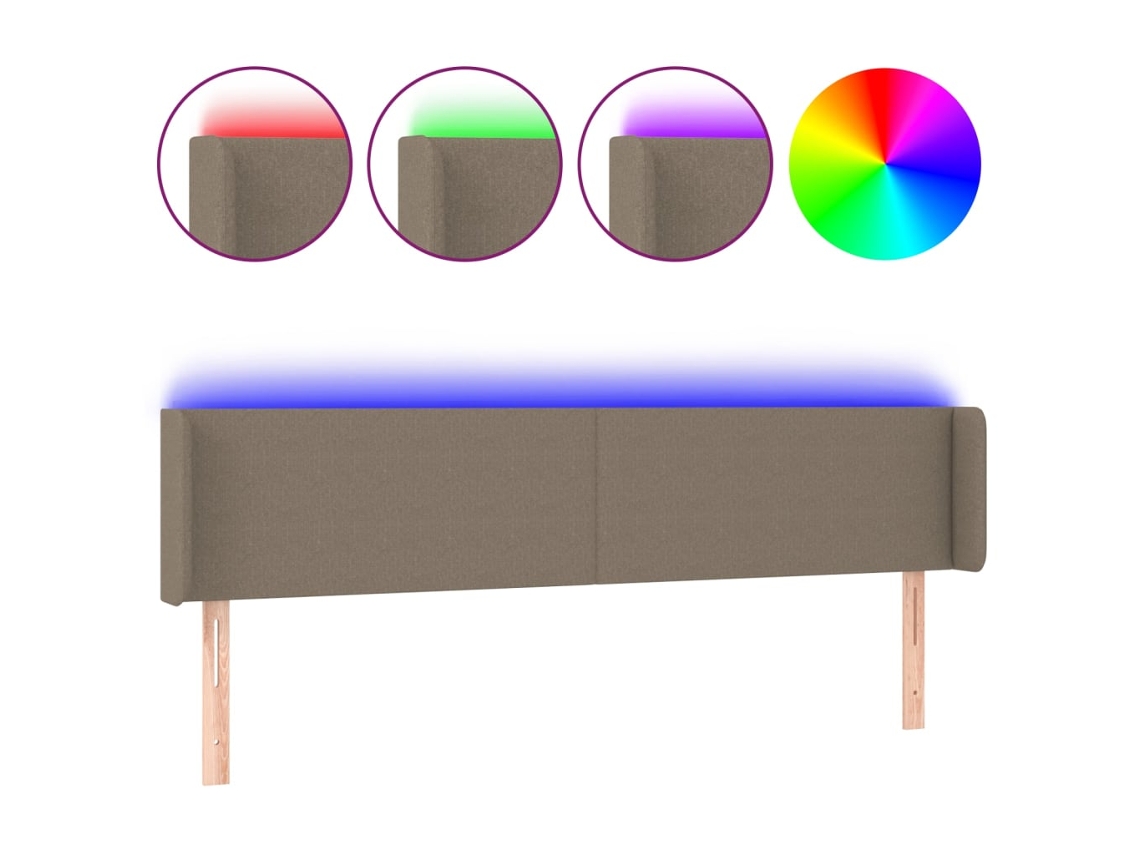 Cabecero con luces LED, marrón grisáceo, MAISON EXCLUSIVE (163x16x78 cm)