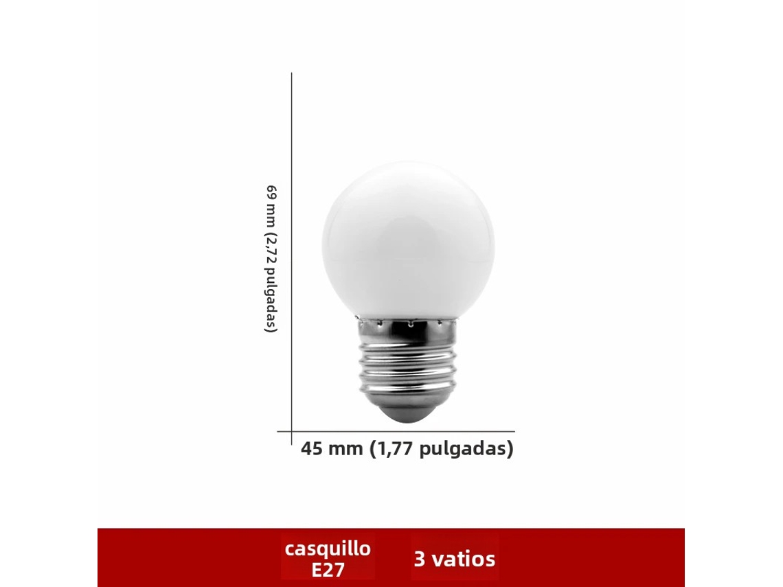 (blanco Frío 3w Base De Rosca E27) 10 Bombillas Led, 220 V