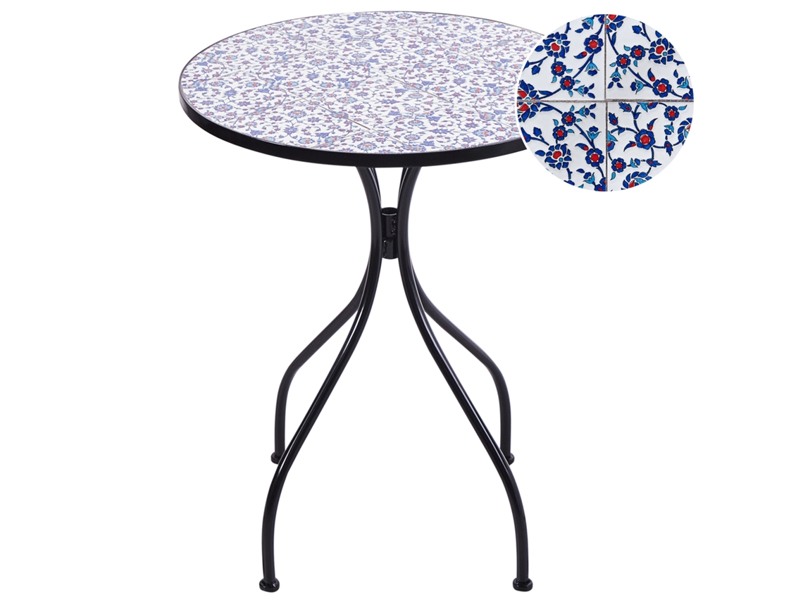Mesa de jardín BELIANI Camprena de Hierro Negro 60x60x75