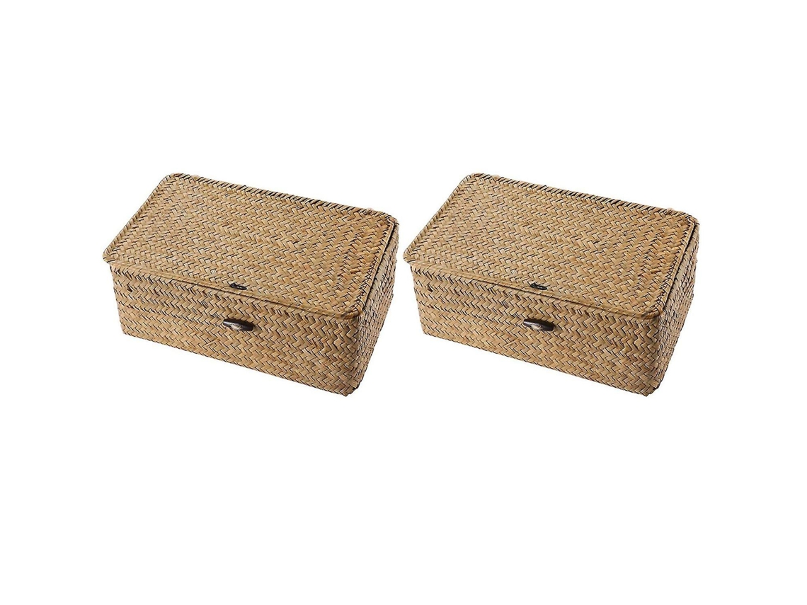 cajas de almacenamiento de algas marinas, organizador de maquillaje hecho a mano, contenedor versátil
