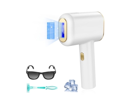 Depilación impecable Dispositivo permanente IPL para el hogar Depiladoras indoloras con tecnología Sapphire Ice Touch 999,999 flashes Blanco BISBIS...
