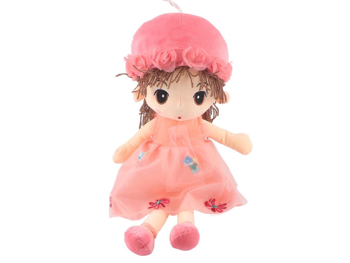 Muñeca De Peluche Infantil Para Niñas Muñeca De Tela Cartoonesca Regalo De Cumpleaños Decoración Rosa 50cm
