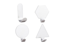 Ganchos de pared de acero inoxidable, acabado mate, 4 piezas, aptos para colgar ropa, color plata.