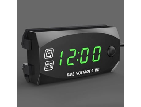 Motocicleta DC 6V-30V 2 en 1 reloj de tiempo Digital voltímetro de voltaje IP67 probador impermeable Monitor de batería medidor para coche barco ma...