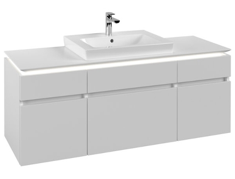 Módulo de lavabo Villeroy &amp Boch Legato B685 1400x550x500mm lavabo central iluminación LED