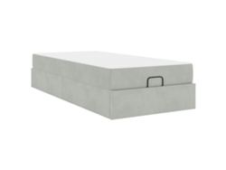 Maison Exclusive - Estructura De Cama Con Colchón 2 Pcs Gris Claro Terciopelo